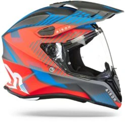 Airoh Commander Boost Rood Mat Blauw Adventure Helm -Motorfietsuitrustings Winkel Airoh Commander Boost Red Blue Matt v2.29