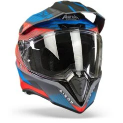 Airoh Commander Boost Rood Mat Blauw Adventure Helm -Motorfietsuitrustings Winkel Airoh Commander Boost Red Blue Matt v2.35