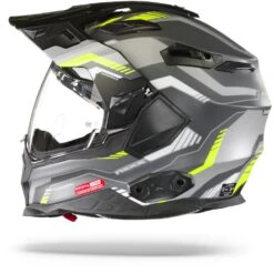 Nexx X.WED2 Columbus Grijs Neon Mat Adventure Helm -Motorfietsuitrustings Winkel Nexx x wed 2 columbus grey neon mt.11
