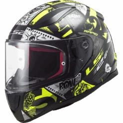LS2 FF353 Rapid Mini Vignette Zwart H-V Geel Integraalhelm