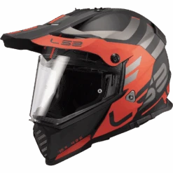 LS2 MX436 Pioneer Evo Adventurer M.Zwart Oranje Adventure Helm