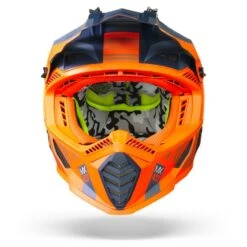 LS2 MX437 Fast Evo Xcode Mat Fl. Oranje Blauw Crosshelm -Motorfietsuitrustings Winkel ls2 mx437 fast evo xcode matt fl orange blue.01