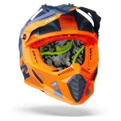 LS2 MX437 Fast Evo Xcode Mat Fl. Oranje Blauw Crosshelm -Motorfietsuitrustings Winkel ls2 mx437 fast evo xcode matt fl orange blue.35