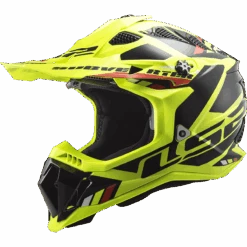 LS2 MX700 Subverter Stomp H-V Geel Zwart Crosshelm