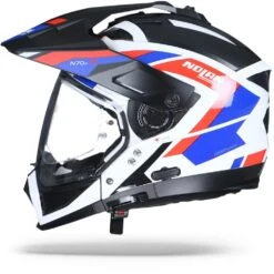 Nolan N70-2 X Grandes Alpes 26 Metal Wit Blauw Rood Multihelm -Motorfietsuitrustings Winkel nolan n70 2 x grandes alpes 026.10 1