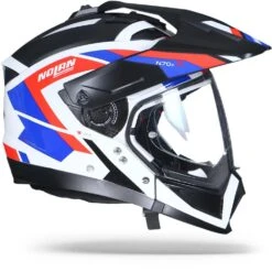 Nolan N70-2 X Grandes Alpes 26 Metal Wit Blauw Rood Multihelm -Motorfietsuitrustings Winkel nolan n70 2 x grandes alpes 026.29 1