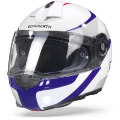 Schuberth C3 Pro Sestante Wit Blauw Systeemhelm -Motorfietsuitrustings Winkel schuberthc3prosestantewhitebluered frontpage
