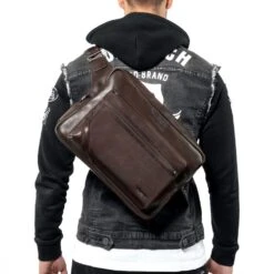 Artonvel Original Volledig Bruin Messenger Tas -Motorfietsuitrustings Winkel the original sacoche bandouliere
